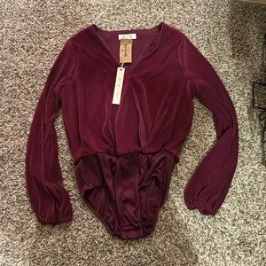 She + Sky maroon bodysuit